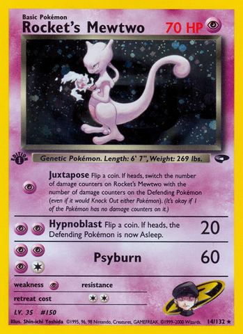 Rocket's Mewtwo (14/132) [Gym Challenge 1st Edition] - The Mythic Store | 24h Order Processing