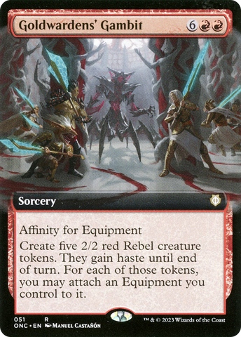 Goldwardens' Gambit (Extended Art) [Phyrexia: All Will Be One Commander] - The Mythic Store | 24h Order Processing