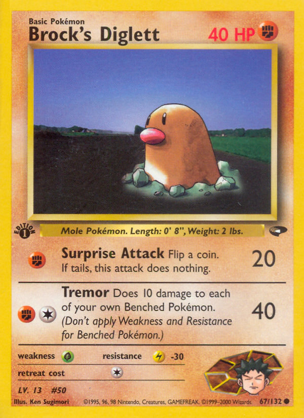 Brock's Diglett (67/132) [Gym Challenge 1st Edition] - The Mythic Store | 24h Order Processing