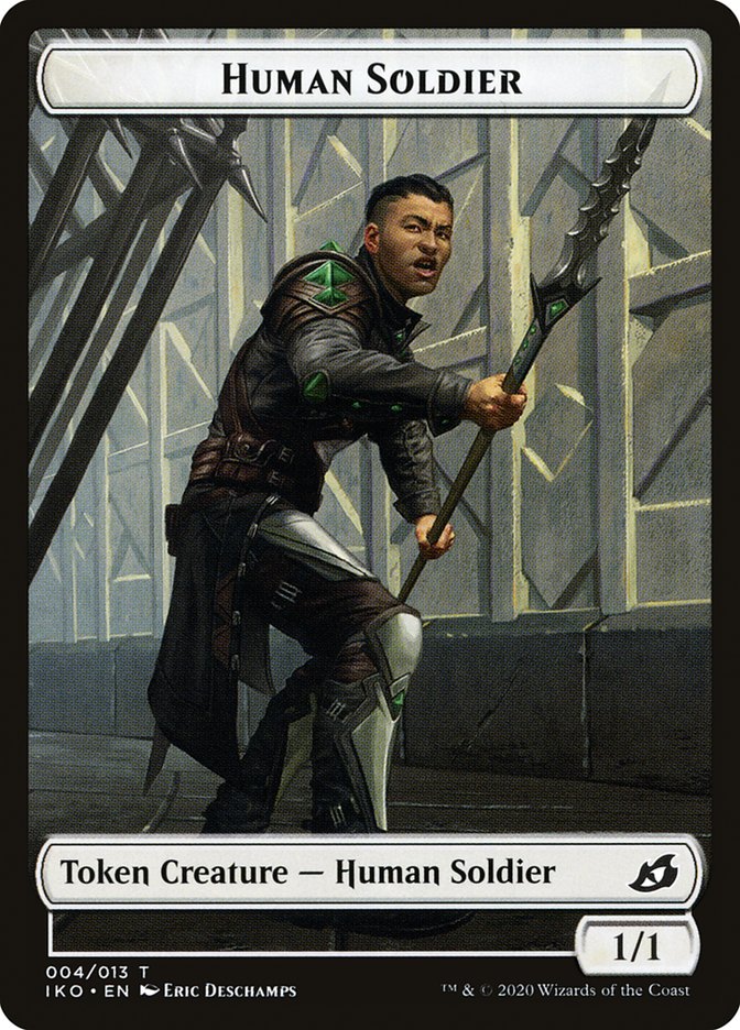 Feather // Human Soldier (004) Double-Sided Token [Ikoria: Lair of Behemoths Tokens] - The Mythic Store | 24h Order Processing
