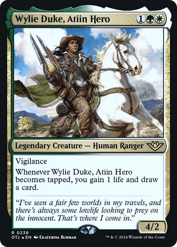 Wylie Duke, Atiin Hero [Outlaws of Thunder Junction Prerelease Promos] - The Mythic Store | 24h Order Processing