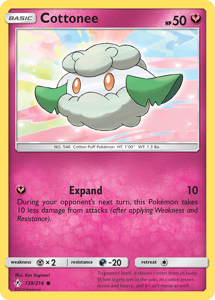Cottonee (139/214) [Sun & Moon: Unbroken Bonds] - The Mythic Store | 24h Order Processing