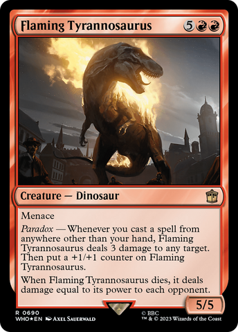 Flaming Tyrannosaurus (Surge Foil) [Doctor Who] - The Mythic Store | 24h Order Processing