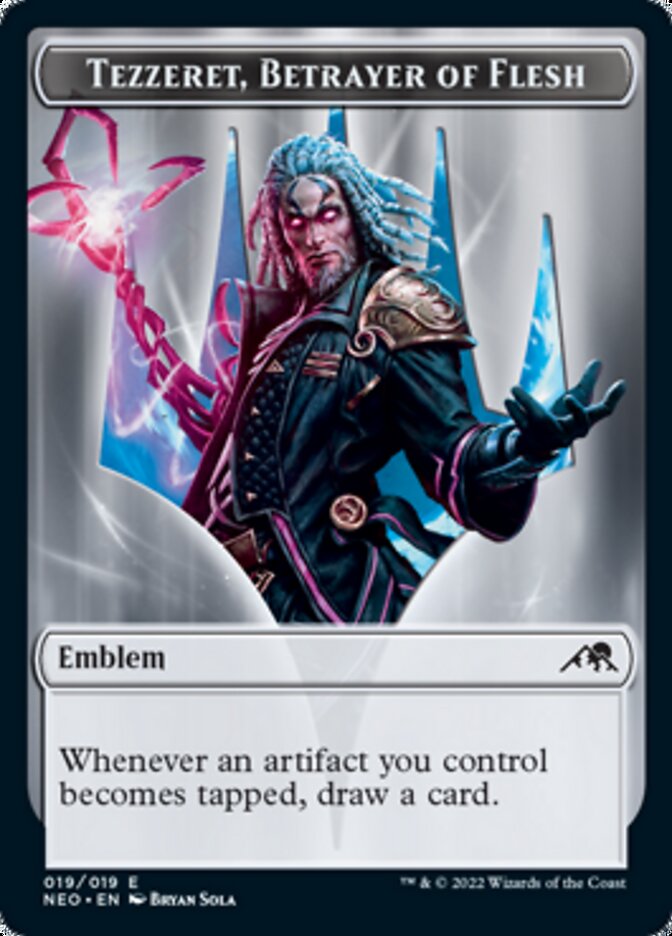 Samurai // Tezzeret, Betrayer of Flesh Emblem Double-Sided Token [Kamigawa: Neon Dynasty Tokens] - The Mythic Store | 24h Order Processing