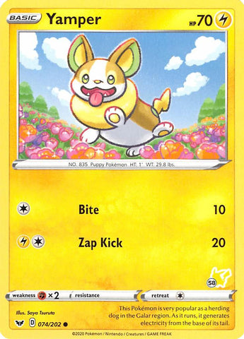 Yamper (074/202) (Pikachu Stamp #58) [Battle Academy 2022] - The Mythic Store | 24h Order Processing