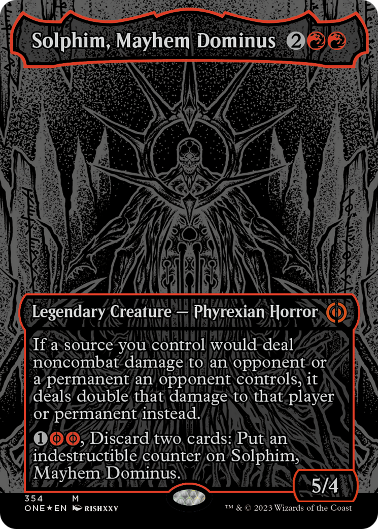 Solphim, Mayhem Dominus (Oil Slick Raised Foil) [Phyrexia: All Will Be One] - The Mythic Store | 24h Order Processing