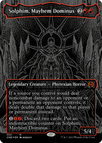 Solphim, Mayhem Dominus (Oil Slick Raised Foil) [Phyrexia: All Will Be One] - The Mythic Store | 24h Order Processing