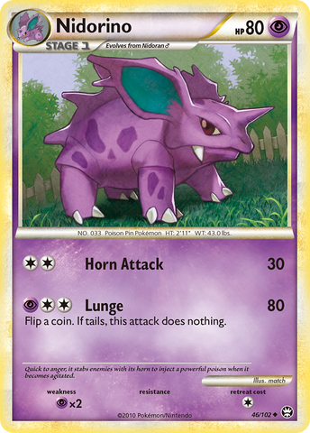 Nidorino (46/102) [HeartGold & SoulSilver: Triumphant] - The Mythic Store | 24h Order Processing