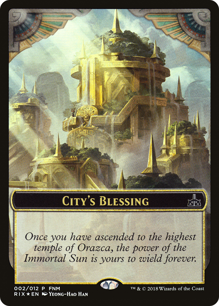 City's Blessing // Elemental Double-Sided Token [Friday Night Magic 2018] - The Mythic Store | 24h Order Processing