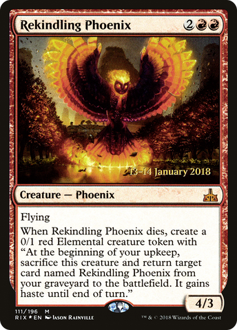 Rekindling Phoenix [Rivals of Ixalan Prerelease Promos] - The Mythic Store | 24h Order Processing