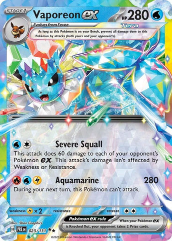 Vaporeon ex (023/131) [Scarlet & Violet: Prismatic Evolutions] - The Mythic Store | 24h Order Processing