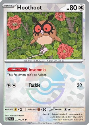 Hoothoot (077/131) (Poke Ball Pattern) [Scarlet & Violet: Prismatic Evolutions] - The Mythic Store | 24h Order Processing
