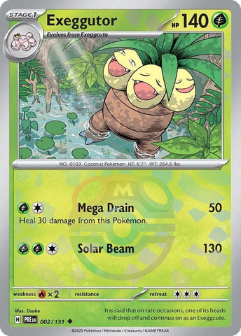 Exeggutor (002/131) (Master Ball Pattern) [Scarlet & Violet: Prismatic Evolutions] - The Mythic Store | 24h Order Processing