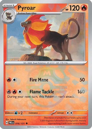 Pyroar (016/131) (Master Ball Pattern) [Scarlet & Violet: Prismatic Evolutions] - The Mythic Store | 24h Order Processing