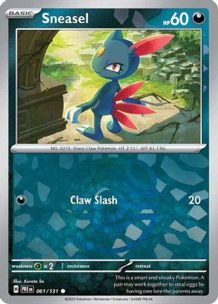 Sneasel (061/131) (Master Ball Pattern) [Scarlet & Violet: Prismatic Evolutions] - The Mythic Store | 24h Order Processing