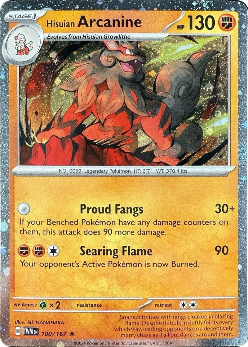 Hisuian Arcanine (100/167) (Cosmos Holo) [Scarlet & Violet: Twilight Masquerade] - The Mythic Store | 24h Order Processing