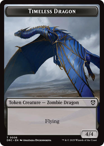 Timeless Dragon // Zombie (0003) Double-Sided Token [Aetherdrift Commander Tokens] - The Mythic Store | 24h Order Processing