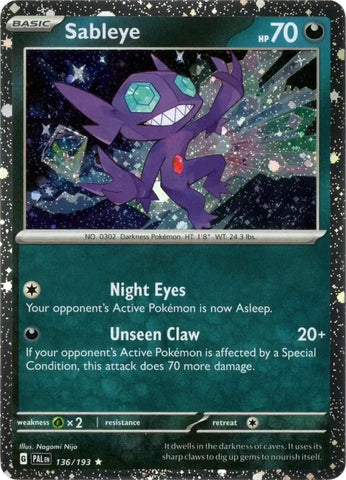 Sableye (136/193) (Cosmos Holo) [Scarlet & Violet: Paldea Evolved] - The Mythic Store | 24h Order Processing