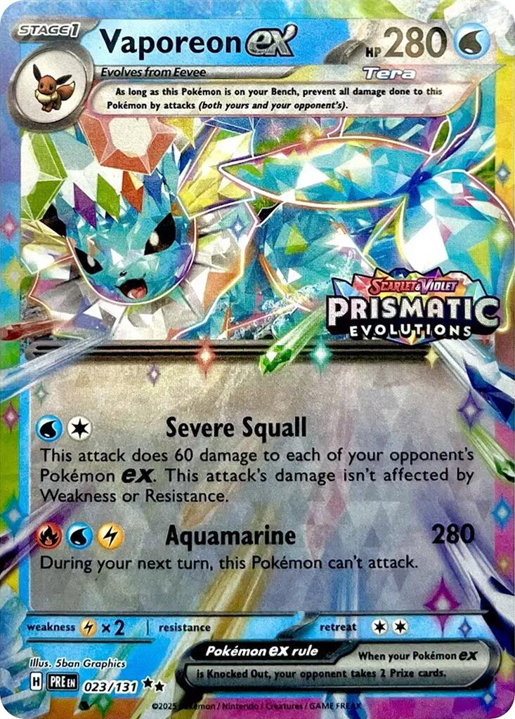 Vaporeon ex (023/131) (Prismatic Evolutions Stamp) [Scarlet & Violet: Prismatic Evolutions] - The Mythic Store | 24h Order Processing