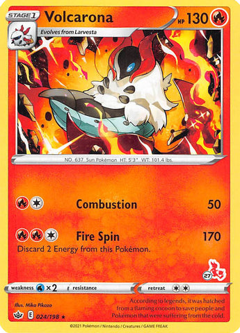 Volcarona (24/198) (Cinderace Stamp #27) [Battle Academy 2022] - The Mythic Store | 24h Order Processing