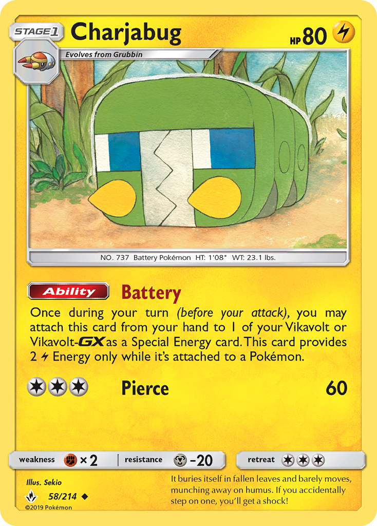 Charjabug (58/214) [Sun & Moon: Unbroken Bonds] - The Mythic Store | 24h Order Processing