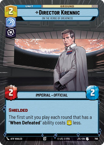 Director Krennic - On the Verge of Greatness (766) (Hyperspace Foil) (766) [Jump to Lightspeed] - The Mythic Store | 24h Order Processing