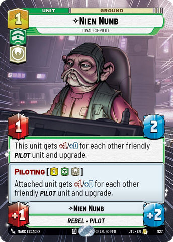 Nien Nunb - Loyal Co-Pilot (827) (Hyperspace Foil) (827) [Jump to Lightspeed] - The Mythic Store | 24h Order Processing