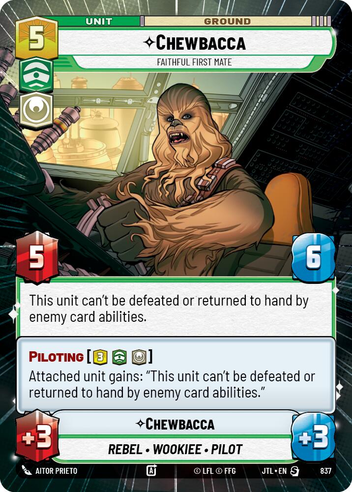 Chewbacca - Faithful First Mate (837) (Hyperspace Foil) (837) [Jump to Lightspeed] - The Mythic Store | 24h Order Processing