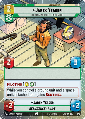 Jarek Yeager - Coordinating With The Resistance (843) (Hyperspace Foil) (843) [Jump to Lightspeed] - The Mythic Store | 24h Order Processing