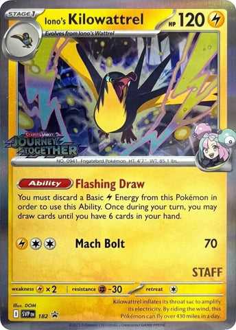 Iono's Kilowattrel (182) (Prerelease Staff) [Scarlet & Violet: Black Star Promos] - The Mythic Store | 24h Order Processing