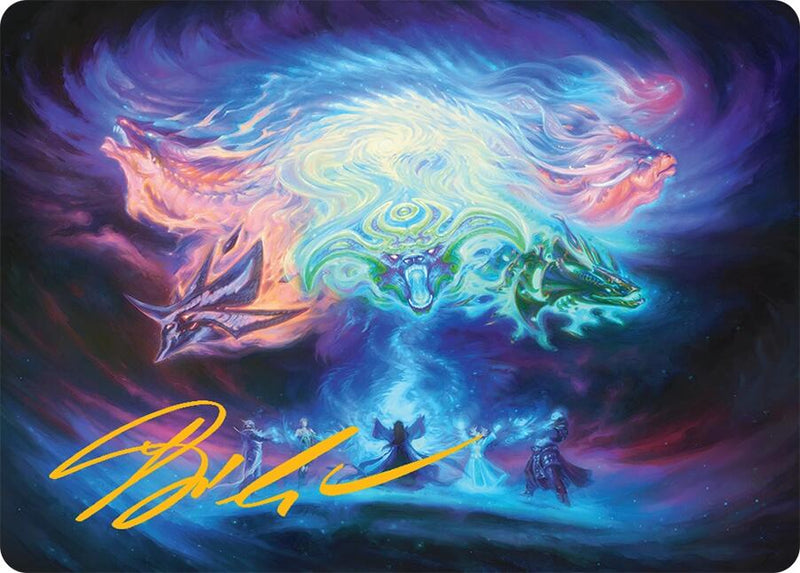 Call the Spirit Dragons Art Card (21/54) (Gold-Stamped Signature) [Tarkir: Dragonstorm Art Series] - The Mythic Store | 24h Order Processing