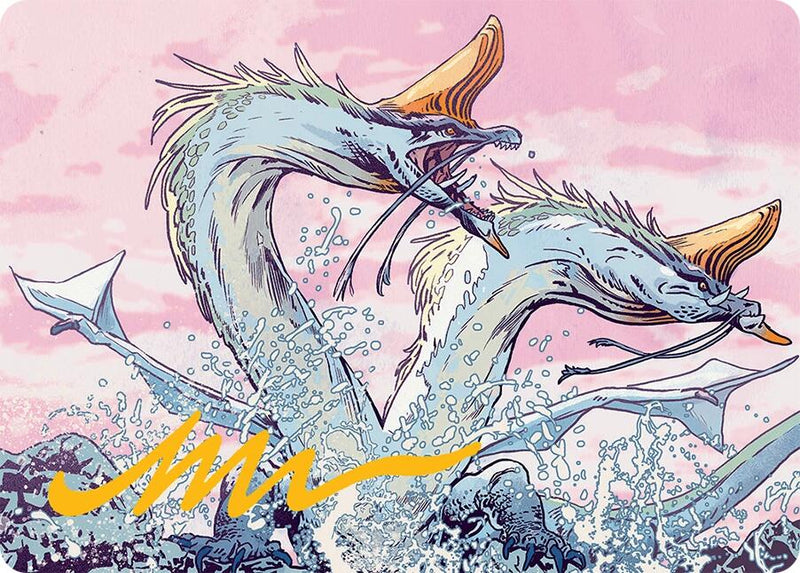 Twinmaw Stormbrood Art Card (39/54) (Gold-Stamped Signature) [Tarkir: Dragonstorm Art Series] - The Mythic Store | 24h Order Processing