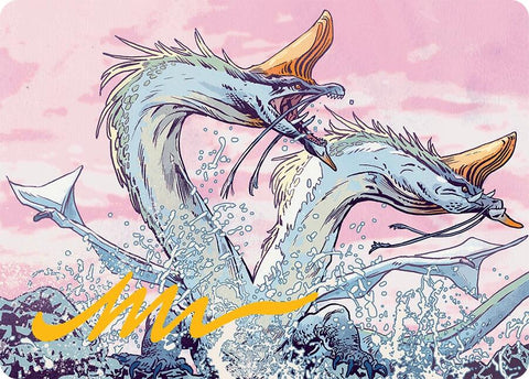 Twinmaw Stormbrood Art Card (39/54) (Gold-Stamped Signature) [Tarkir: Dragonstorm Art Series] - The Mythic Store | 24h Order Processing