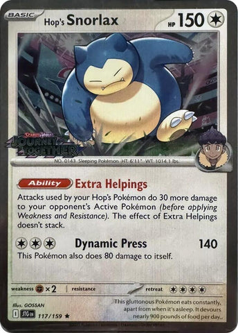 Hop's Snorlax (117/159) (Cosmos Holo) [Scarlet & Violet: Journey Together] - The Mythic Store | 24h Order Processing