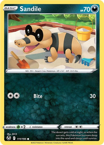Sandile (111/195) [Sword & Shield: Silver Tempest] - The Mythic Store | 24h Order Processing
