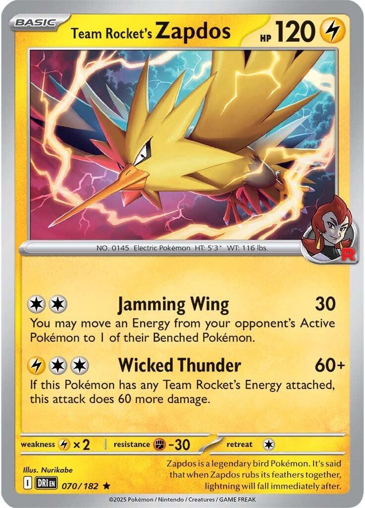 Team Rocket's Zapdos (070/182) [Scarlet & Violet: Destined Rivals] - The Mythic Store | 24h Order Processing