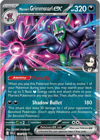 Marnie's Grimmsnarl ex (136/182) [Scarlet & Violet: Destined Rivals] - The Mythic Store | 24h Order Processing