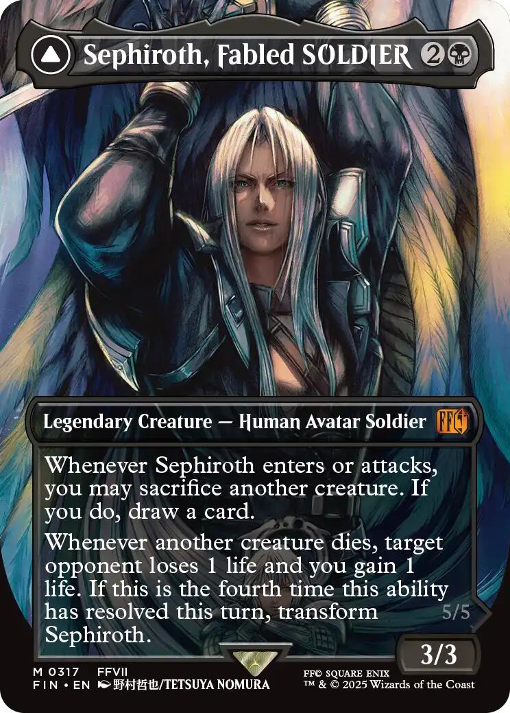 Sephiroth, Fabled SOLDIER // Sephiroth, One-Winged Angel (Borderless) (0317) [FINAL FANTASY] - The Mythic Store | 24h Order Processing