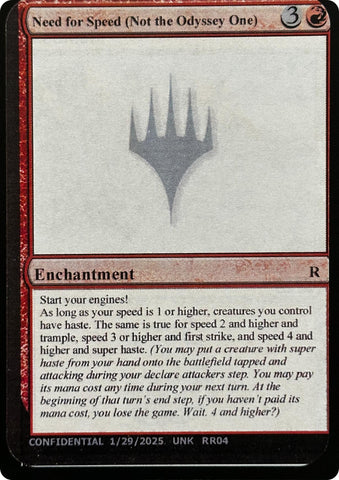 Need for Speed (Not the Odyssey One) [Unknown Event] - The Mythic Store | 24h Order Processing