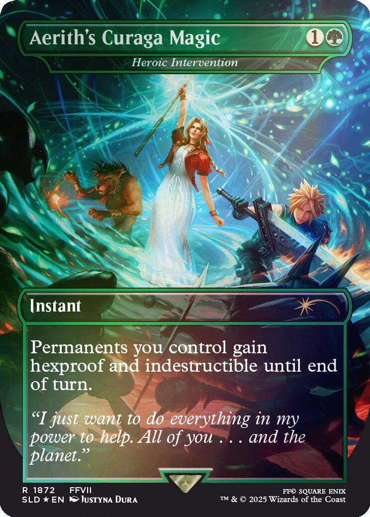 Aerith's Curaga Magic - Heroic Intervention (Rainbow Foil) [Secret Lair Drop Series] - The Mythic Store | 24h Order Processing