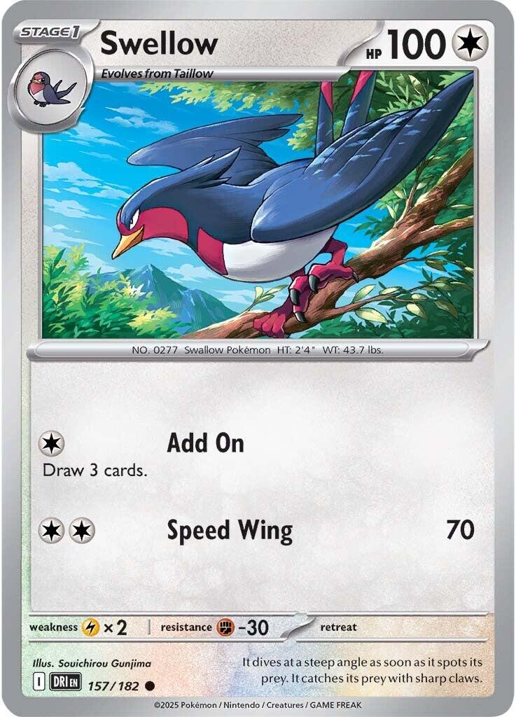 Swellow (157/182) [Scarlet & Violet: Destined Rivals] - The Mythic Store | 24h Order Processing
