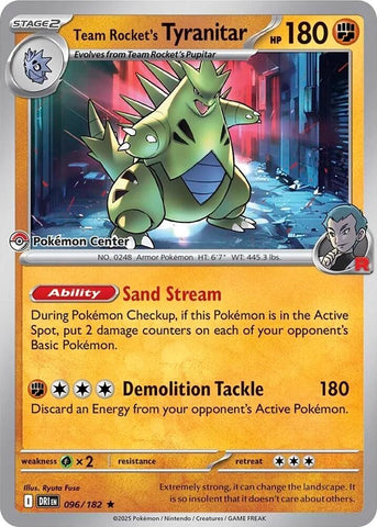 Team Rocket's Tyranitar (096/182) (Pokemon Center Exclusive) [Miscellaneous Cards] - The Mythic Store | 24h Order Processing