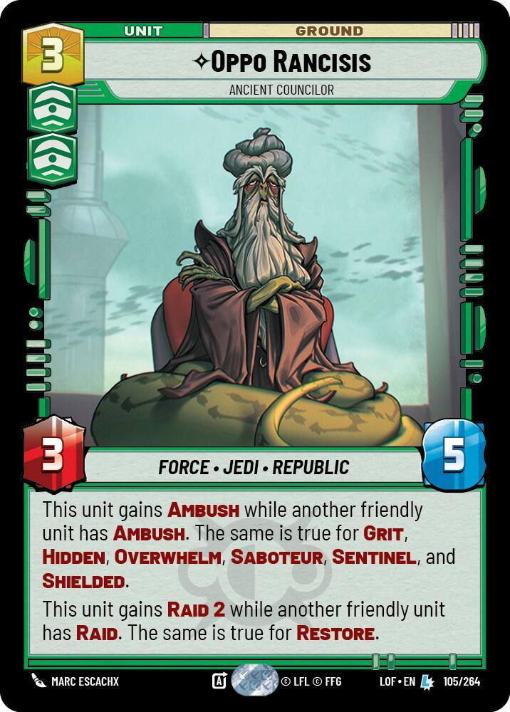 Oppo Rancisis - Ancient Councilor (105/264) (105/264) [Legends of the Force] - The Mythic Store | 24h Order Processing