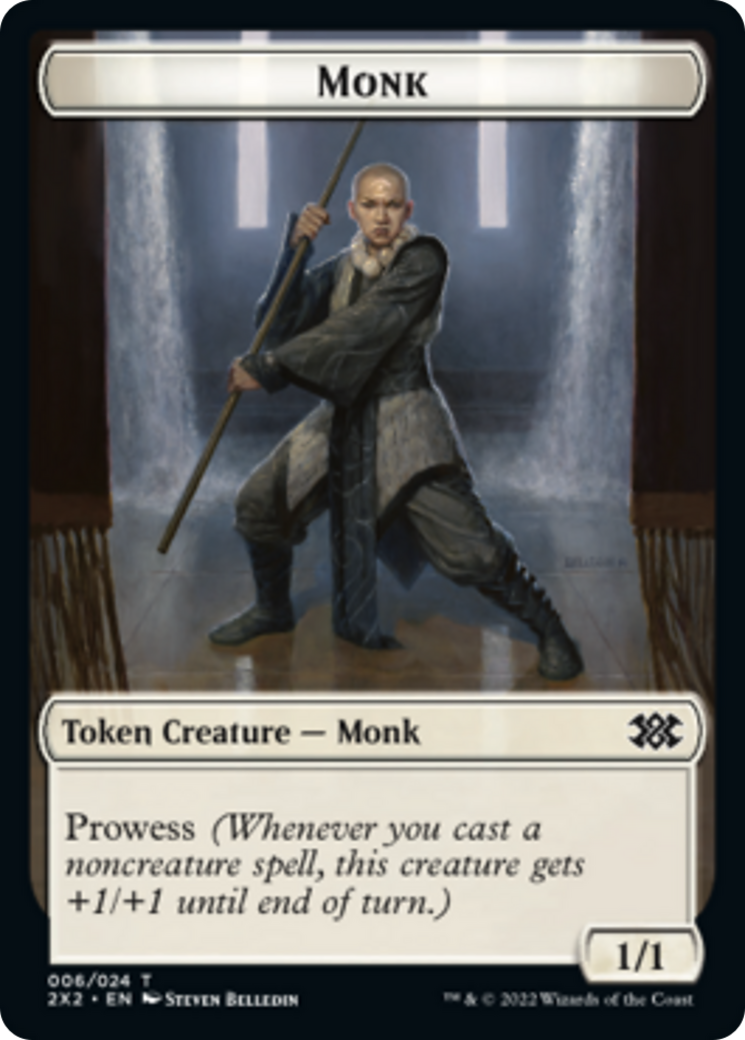 Cat Dragon // Monk Double-Sided Token [Double Masters 2022 Tokens] - The Mythic Store | 24h Order Processing