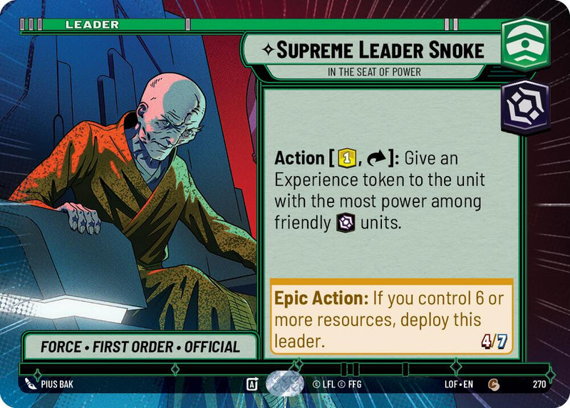 Supreme Leader Snoke - In the Seat of Power (270) (Hyperspace) (270) [Legends of the Force] - The Mythic Store | 24h Order Processing