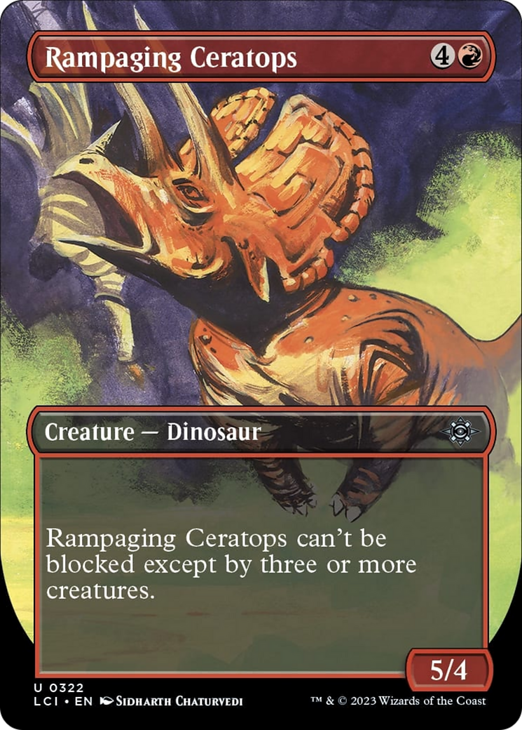 Rampaging Ceratops (Borderless) [The Lost Caverns of Ixalan] - The Mythic Store | 24h Order Processing