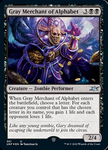 Gray Merchant of Alphabet (Galaxy Foil) [Unfinity] - The Mythic Store | 24h Order Processing