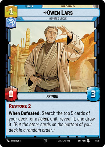 Owen Lars - Devoted Uncle (559) (Foil) (559) [Legends of the Force] - The Mythic Store | 24h Order Processing