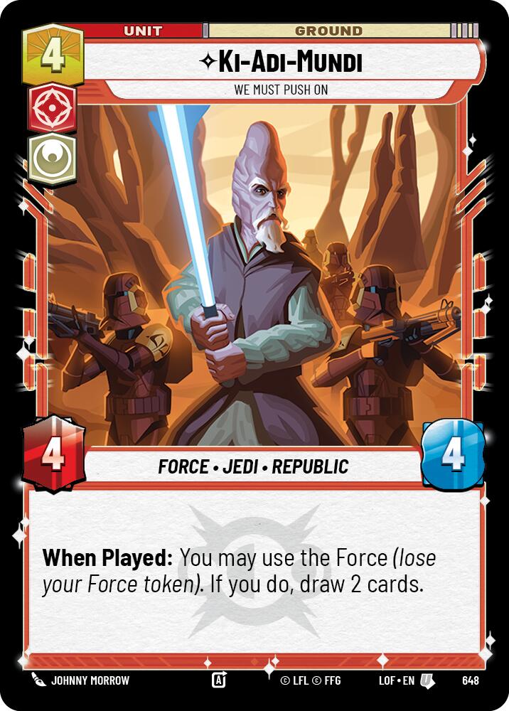 Ki-Adi-Mundi - We Must Push On (648) (Foil) (648) [Legends of the Force] - The Mythic Store | 24h Order Processing