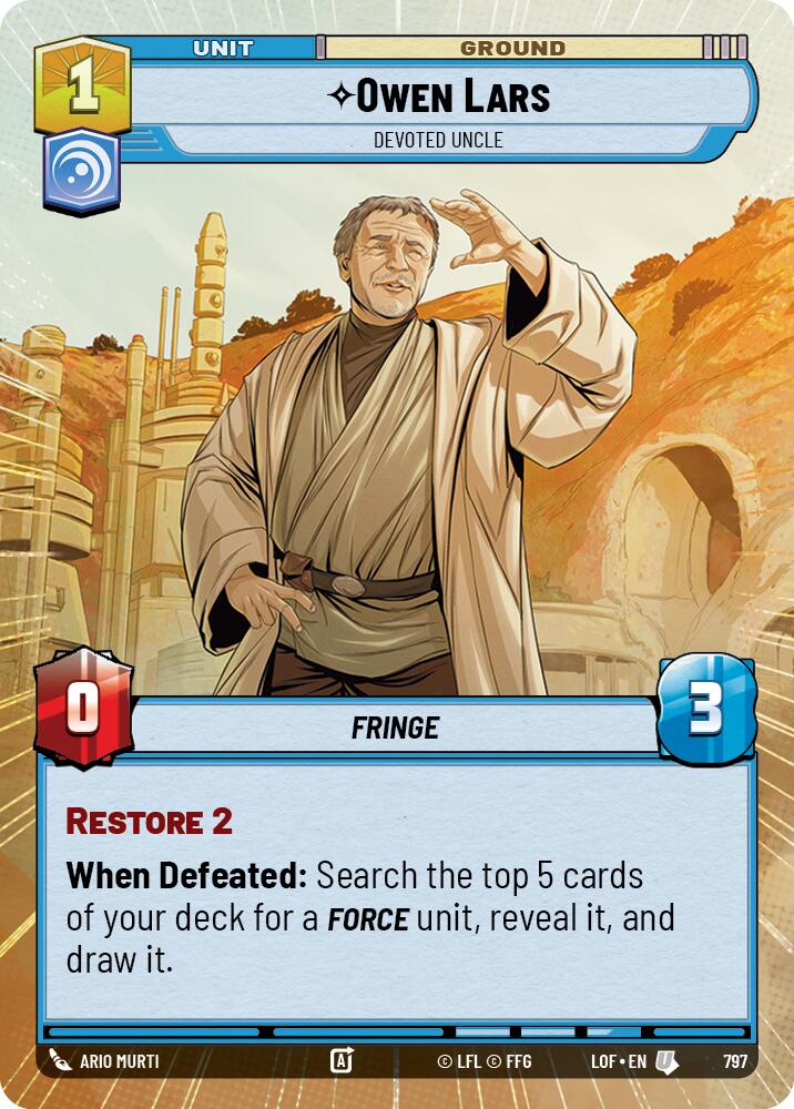 Owen Lars - Devoted Uncle (797) (Hyperspace Foil) (797) [Legends of the Force] - The Mythic Store | 24h Order Processing